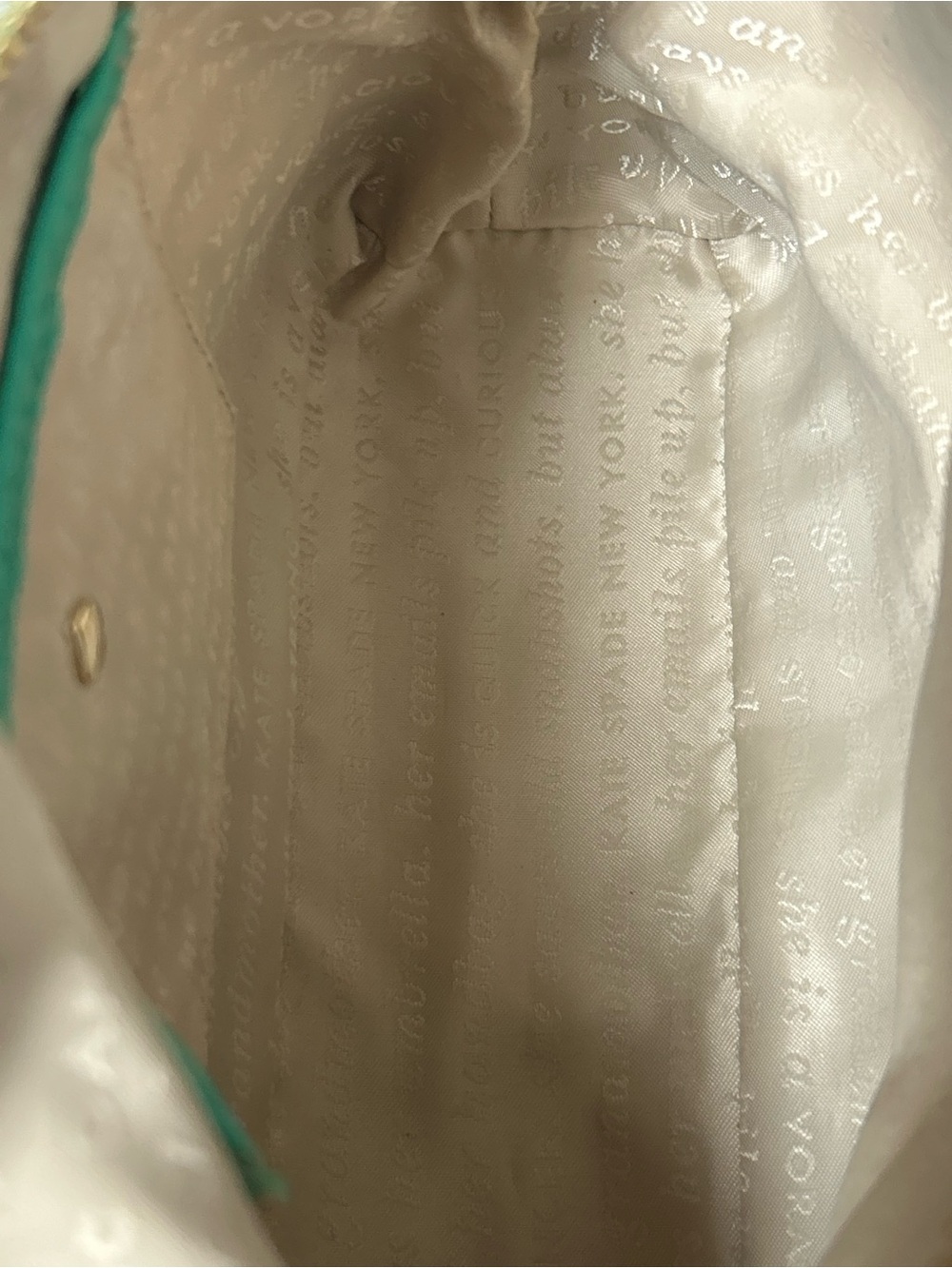 kate spade Storybook Lining Teal and Cream Stripe Crossbody Approx. 10 x 6.5 x 3 - Picture 10 of 17